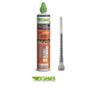 CARTOUCHE DE SCELLEMENT CHIMIQUE CC30 - Polyester MA 300 ml To - TON GRIS + 1 EMBOUTS MELANGEUR - ETE Option 7 Bton non fissur / supports creux