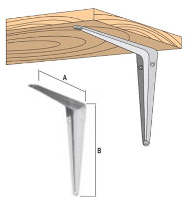 EQUERRE SUPPORT D'ETAGERE 100X125