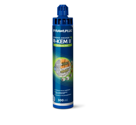 CARTOUCHE DE SCELLEMENT CHIMIQUE R/KEM/II TON GRIS 300ML + 2 EMBOUTS MELANGEUR